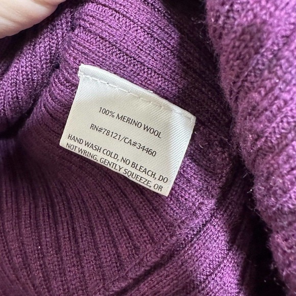 Eileen Fisher Ribbed Open Cardigan Sweater Merino Wool Women's Purple Size 2X - Picture 5 of 6